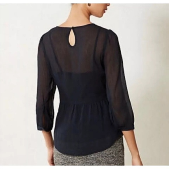 Navy Blue Women's Top by Maeve - Picture 3 of 4